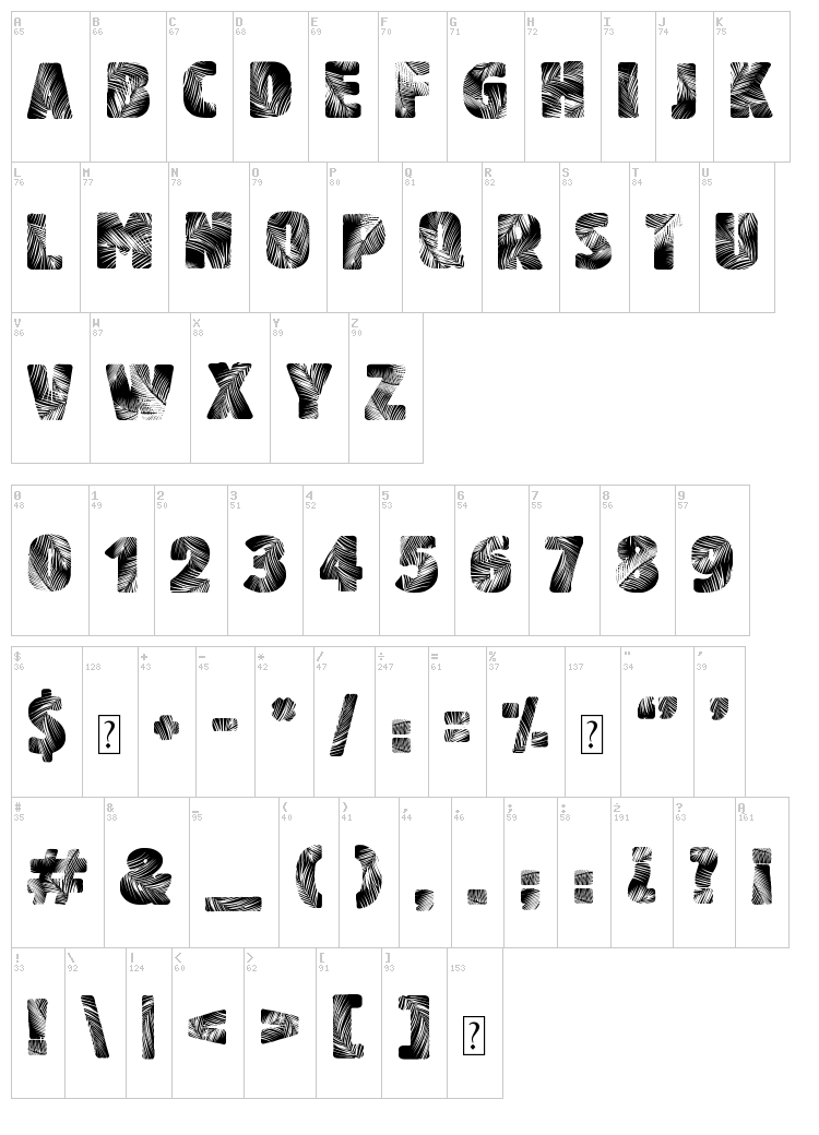 Palm Beach font map